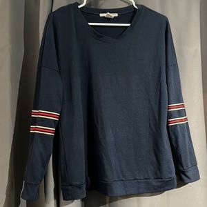 Women’s navy blue crew neck sweatshirt.  Belah & Codey size M.